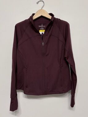 Danskin burgundy full zip yoga jacket sz s small new